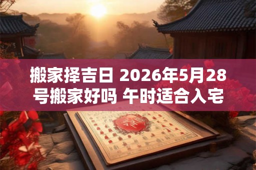 搬家择吉日 2026年5月28号搬家好吗 午时适合入宅