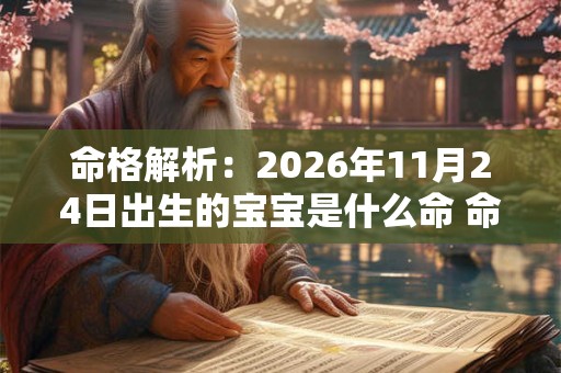 命格解析：2026年11月24日出生的宝宝是什么命 命运好吗