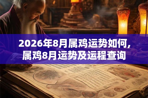 2026年8月属鸡运势如何,属鸡8月运势及运程查询