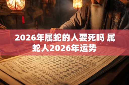 2026年属蛇的人要死吗 属蛇人2026年运势