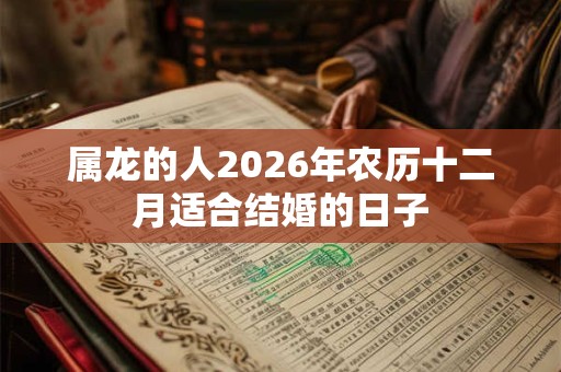 属龙的人2026年农历十二月适合结婚的日子