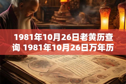 1981年10月26日老黄历查询 1981年10月26日万年历黄道吉日
