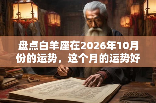 盘点白羊座在2026年10月份的运势，这个月的运势好不好？