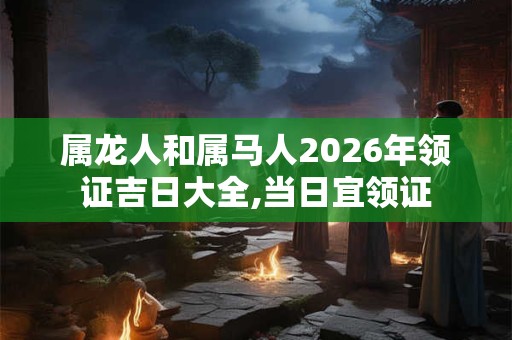 属龙人和属马人2026年领证吉日大全,当日宜领证