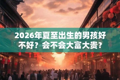 2026年夏至出生的男孩好不好？会不会大富大贵？
