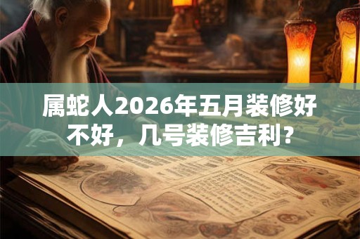 属蛇人2026年五月装修好不好，几号装修吉利？