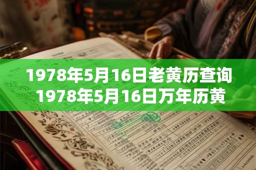 1978年5月16日老黄历查询 1978年5月16日万年历黄道吉日