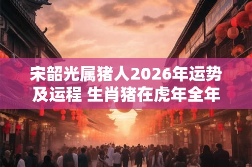 宋韶光属猪人2026年运势及运程 生肖猪在虎年全年每月运势如何