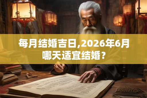 每月结婚吉日,2026年6月哪天适宜结婚？