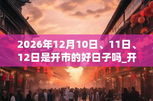 2026年12月10日、11日、12日是开市的好日子吗_开市可以吗