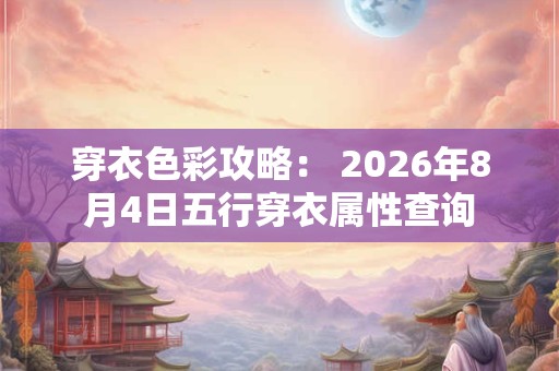 穿衣色彩攻略： 2026年8月4日五行穿衣属性查询