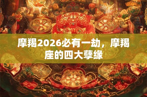 摩羯2026必有一劫，摩羯座的四大孽缘