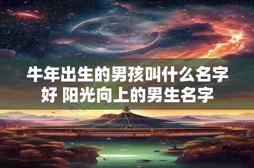 牛年出生的男孩叫什么名字好 阳光向上的男生名字