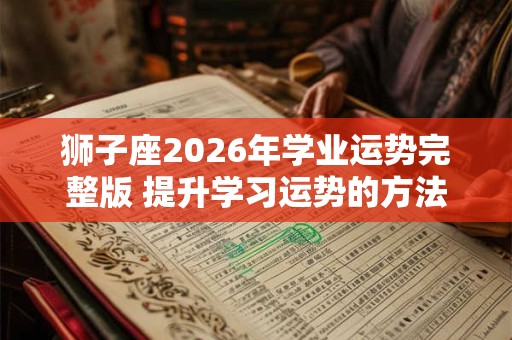 狮子座2026年学业运势完整版 提升学习运势的方法