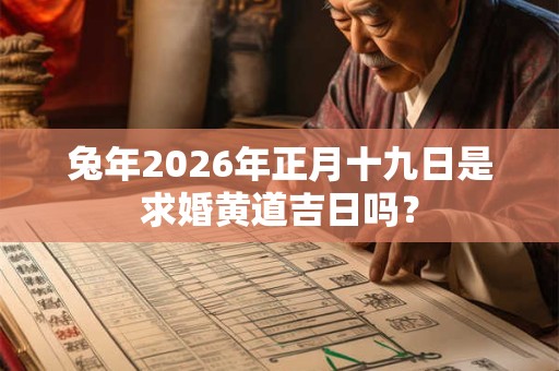 兔年2026年正月十九日是求婚黄道吉日吗？