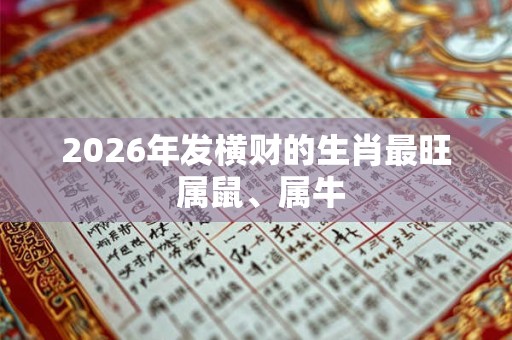 2026年发横财的生肖最旺 属鼠、属牛