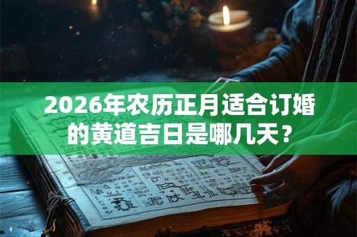 2026年农历正月适合订婚的黄道吉日是哪几天？