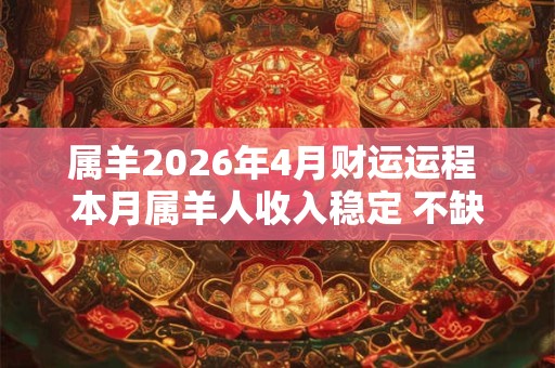 属羊2026年4月财运运程 本月属羊人收入稳定 不缺钱花