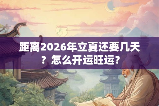 距离2026年立夏还要几天？怎么开运旺运？