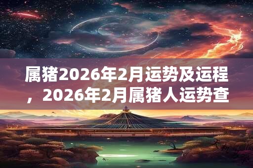 属猪2026年2月运势及运程，2026年2月属猪人运势查询