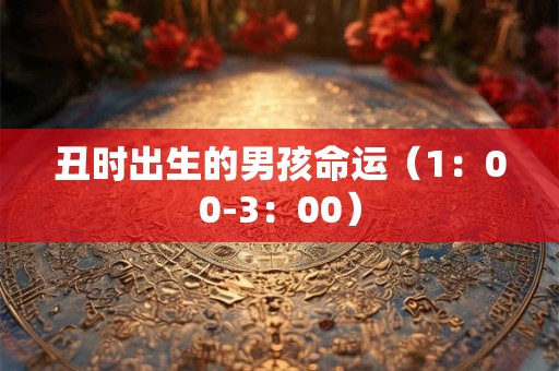 丑时出生的男孩命运（1：00-3：00）