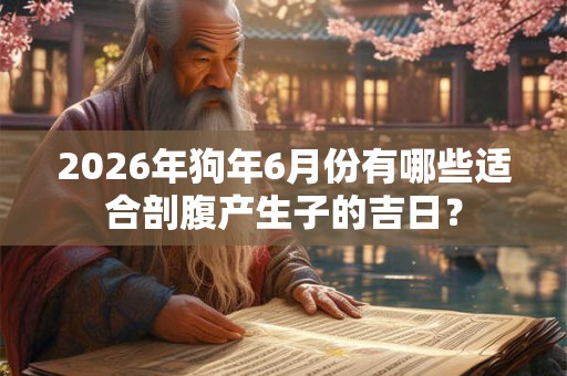 2026年狗年6月份有哪些适合剖腹产生子的吉日？