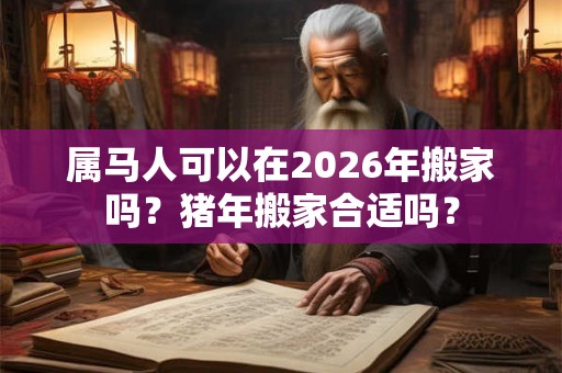 属马人可以在2026年搬家吗？猪年搬家合适吗？