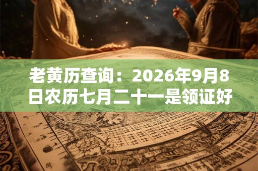 老黄历查询：2026年9月8日农历七月二十一是领证好日子吗
