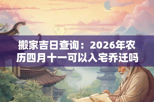 搬家吉日查询：2026年农历四月十一可以入宅乔迁吗