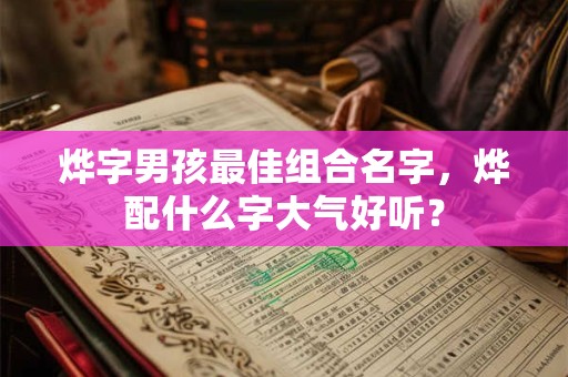 烨字男孩最佳组合名字，烨配什么字大气好听？