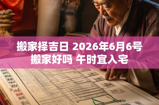 搬家择吉日 2026年6月6号搬家好吗 午时宜入宅