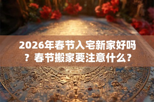 2026年春节入宅新家好吗？春节搬家要注意什么？