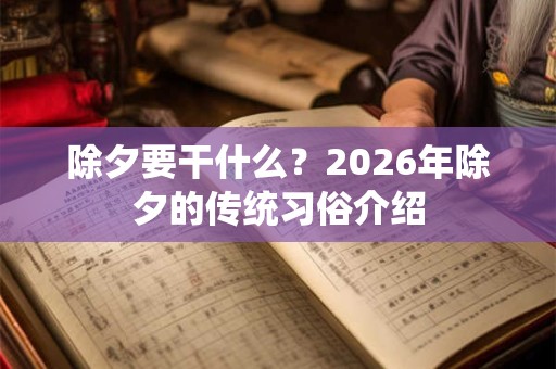 除夕要干什么？2026年除夕的传统习俗介绍