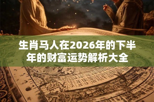 生肖马人在2026年的下半年的财富运势解析大全