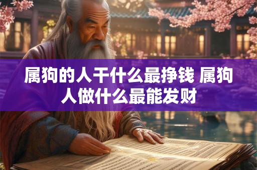 属狗的人干什么最挣钱 属狗人做什么最能发财