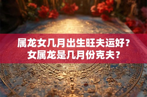 属龙女几月出生旺夫运好？女属龙是几月份克夫？