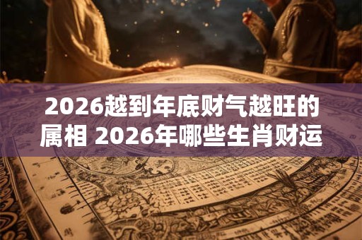 2026越到年底财气越旺的属相 2026年哪些生肖财运旺盛