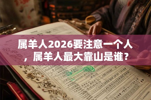 属羊人2026要注意一个人，属羊人最大靠山是谁？