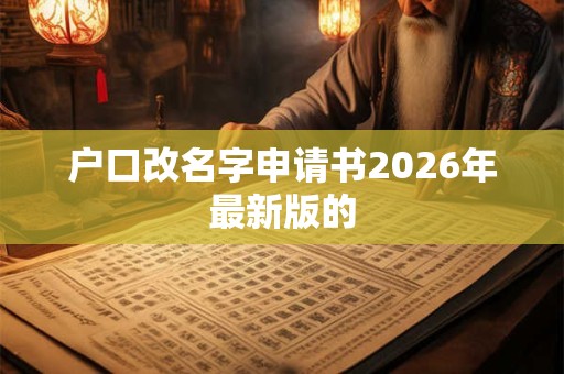 户口改名字申请书2026年最新版的