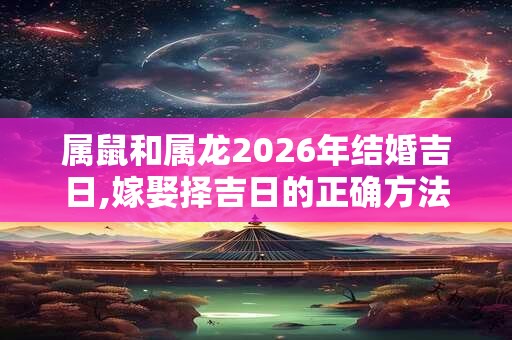 属鼠和属龙2026年结婚吉日,嫁娶择吉日的正确方法