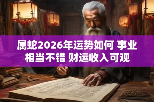 属蛇2026年运势如何 事业相当不错 财运收入可观