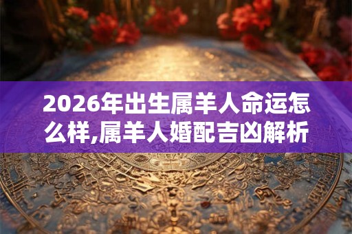 2026年出生属羊人命运怎么样,属羊人婚配吉凶解析！