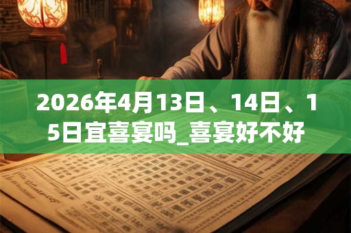 2026年4月13日、14日、15日宜喜宴吗_喜宴好不好