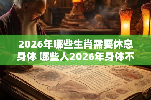 2026年哪些生肖需要休息身体 哪些人2026年身体不好