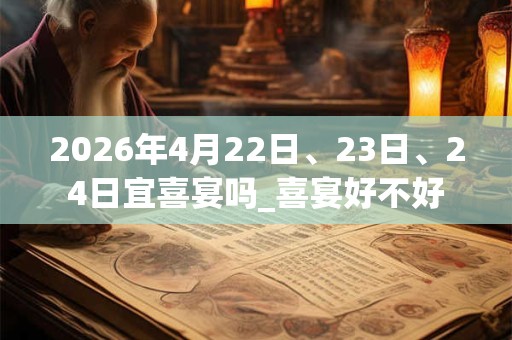 2026年4月22日、23日、24日宜喜宴吗_喜宴好不好