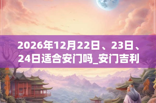 2026年12月22日、23日、24日适合安门吗_安门吉利吗