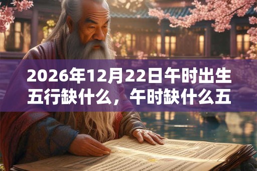 2026年12月22日午时出生五行缺什么，午时缺什么五行