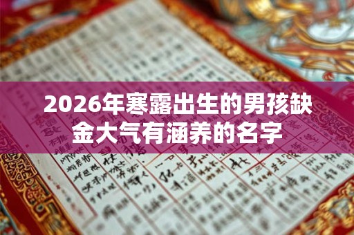 2026年寒露出生的男孩缺金大气有涵养的名字