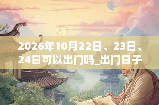 2026年10月22日、23日、24日可以出门吗_出门日子好吗