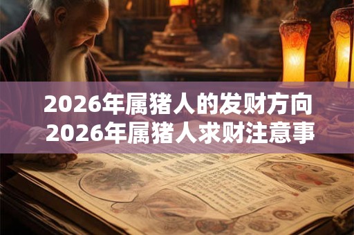 2026年属猪人的发财方向 2026年属猪人求财注意事项